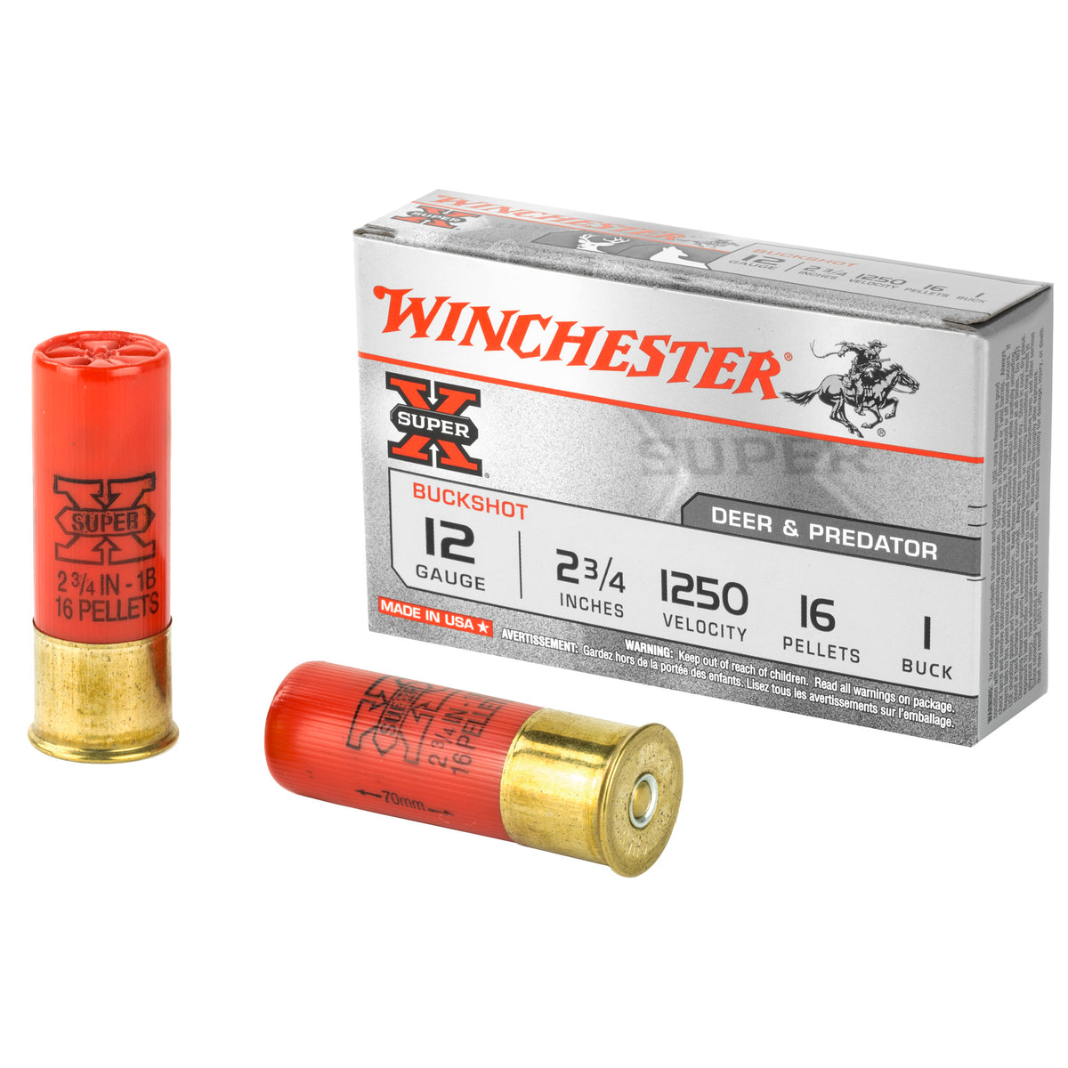 WINCHESTER SUPER-X 12GA 2.75 #1BK 16PL 5RD