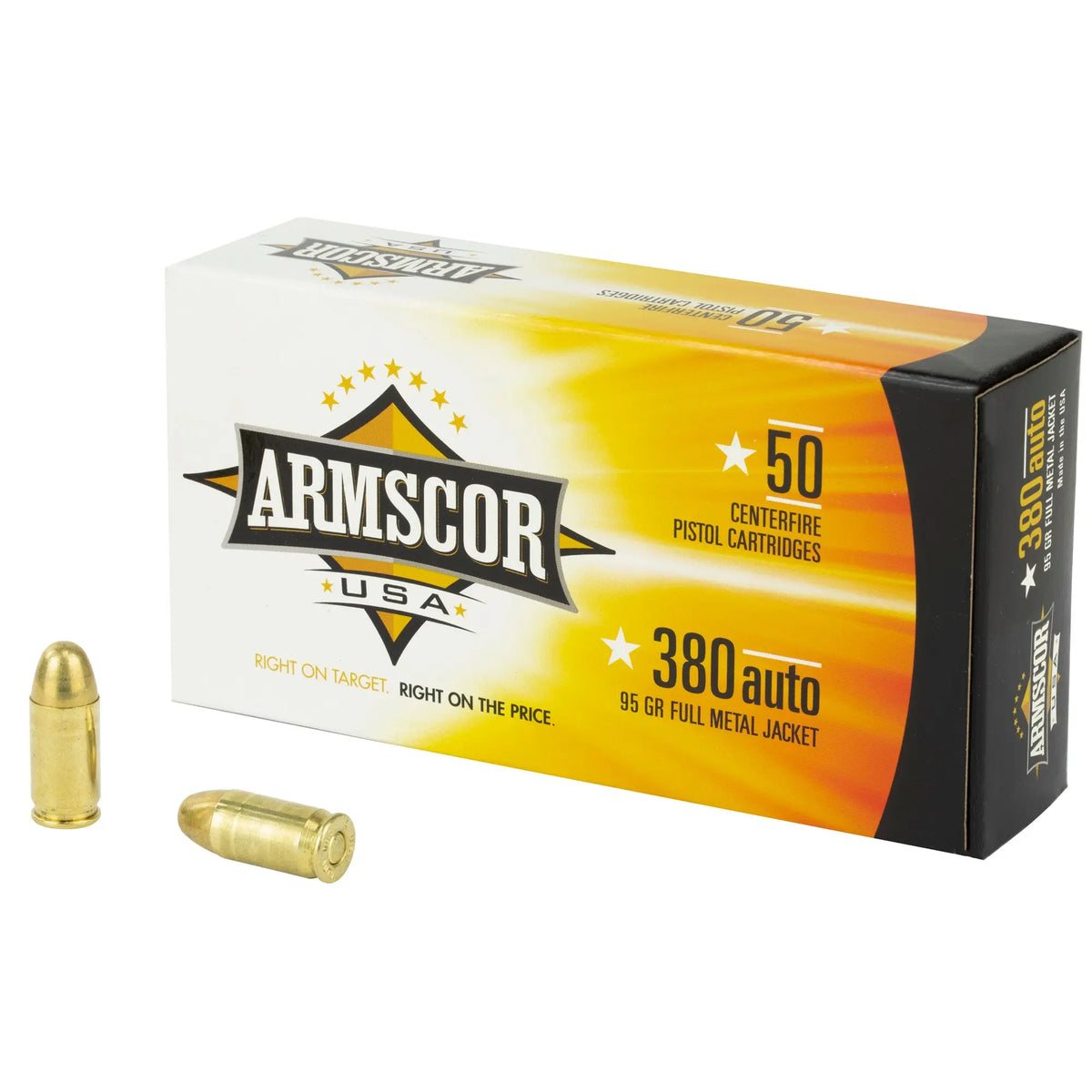 ARMSCOR 380ACP 95GR FMJ 50/1000 - American Ordnance