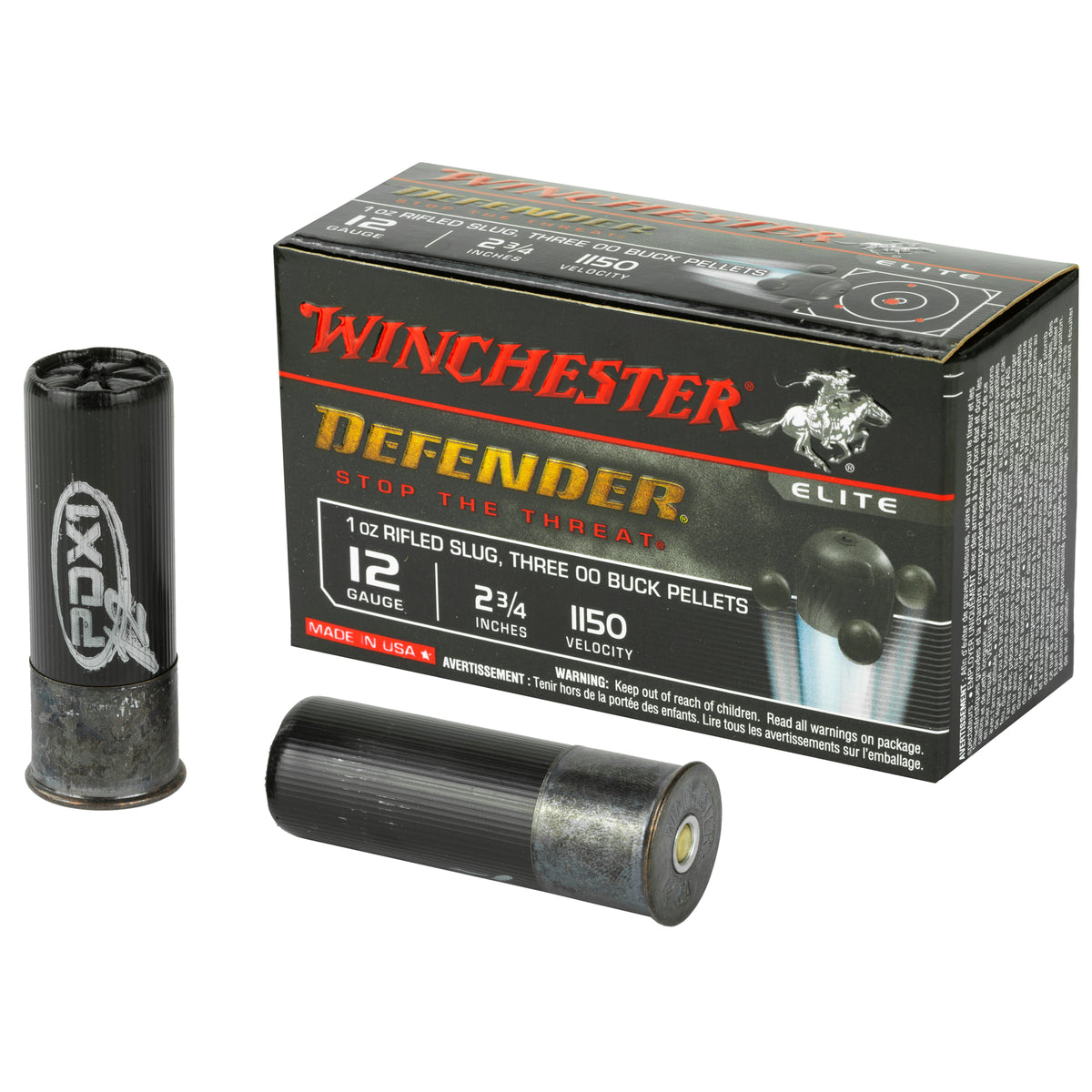 WINCHESTER DEFENDER 12GA 2.75&quot; 3-00/1OZ 10RD