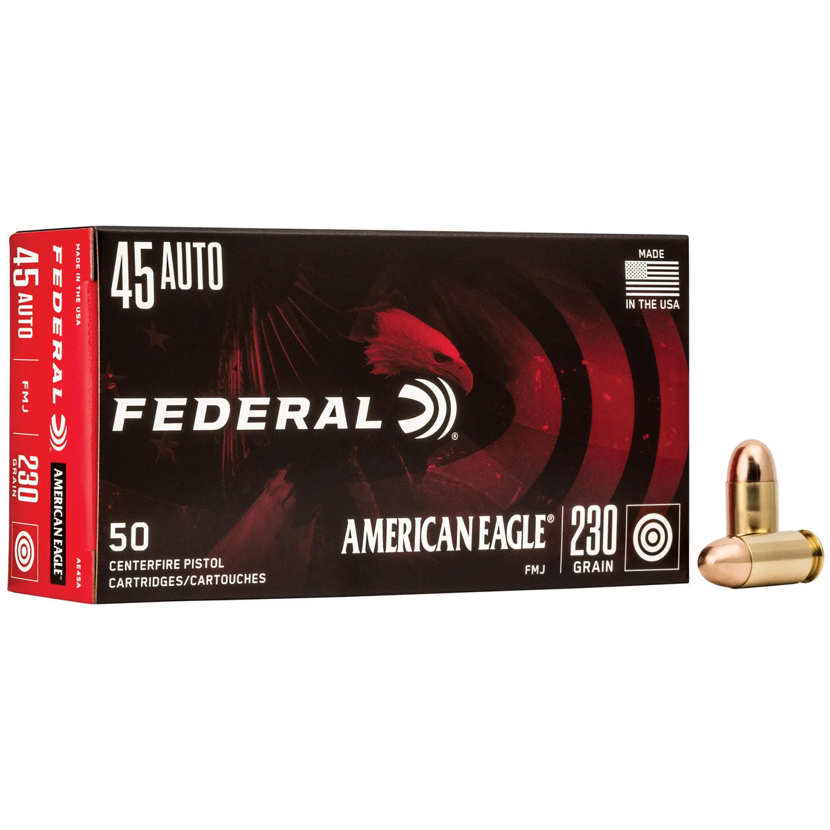 FED AM EAGLE 45ACP 230GR FMJ 50/1000 - American Ordnance