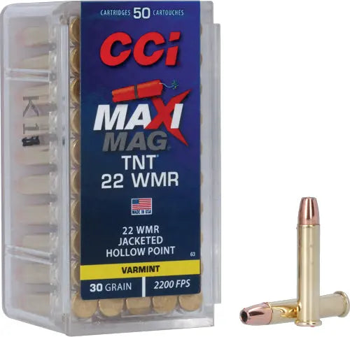 JHP 2200FPS 50RD 40BX/CSCCI MAXI-MAG 22WMR 30GR TNT - American Ordnance