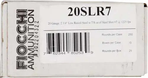 #7 1225FPS 250RD CASE LOTFIOCCHI STEEL 20GA 2.75&quot; 7/8OZ - American Ordnance