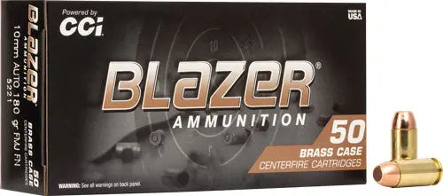 FMJ 50RD 20BX/CSCCI BLAZER BRASS 10MM 180GR - American Ordnance