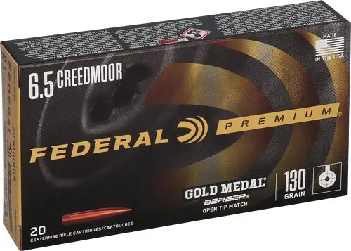 130GR BERGER VLD 20RD 10BX/CSFEDERAL GOLD MEDAL 6.5 CM - American Ordnance