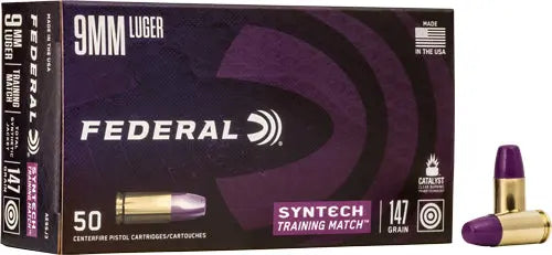 TRAINING MATCH 50RD 10BX/CSFEDERAL AE 9MM LUGER 147GR TSJ - American Ordnance