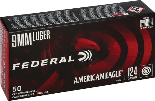 50RD 20BX/CSFEDERAL AE 9MM LUGER 124GR FMJ - American Ordnance