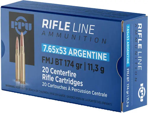 174GR FMJ 20RD 10BX/CSPPU 7.65X53 ARGENTINE MAUSER - American Ordnance