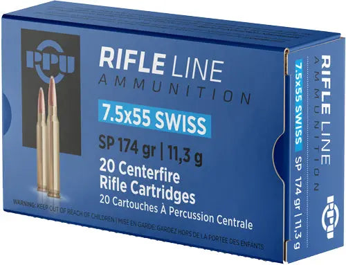 20RD 10BX/CSPPU 7.5X55 SWISS 174GR JSP - American Ordnance