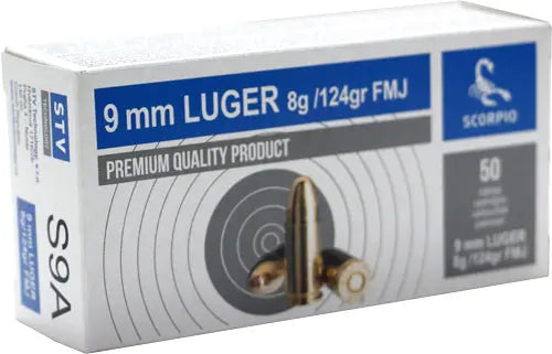 50RD 20BX/CSSCORPIO 9MM LUGER 124GR FMJ - American Ordnance