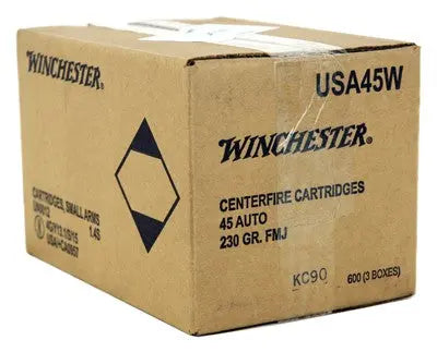 FMJ-RN 600RD CASE LOTWINCHESTER USA 45 ACP 230GR - American Ordnance