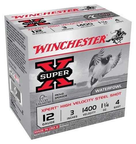 1-1/4OZ #4 1400FPS 25RD 10BX/CWINCHESTER XPERT STEEL 12GA 3&quot; - American Ordnance