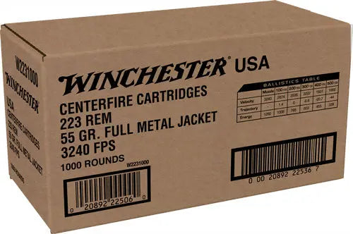 FMJ 1000RD CASE LOTWINCHESTER USA 223 REM 55GR - American Ordnance