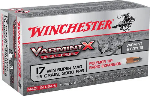 15GR LEAD FREE 50RD 10BX/CSWINCHESTER VARMINT X 17 WSM - American Ordnance