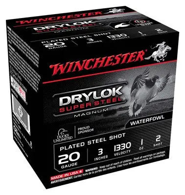 #2 1330FPS 25RD 10BX/CSWINCHESTER DRYLOK 20GA 3" 1OZ - American Ordnance