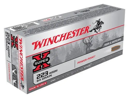 64GR POWER POINT 20RD 10BX/CSWINCHESTER SUPER-X 223 WSSM - American Ordnance