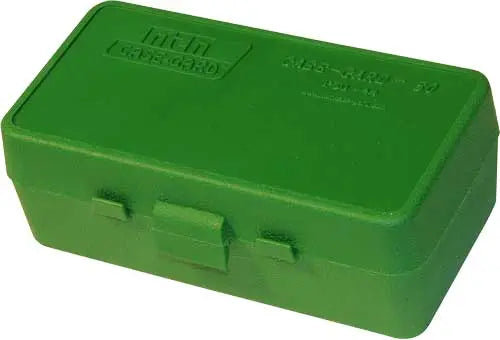 50-ROUNDS FLIP TOP STYLE GREENMTM AMMO BOX 44RM/41RM/45LC - American Ordnance