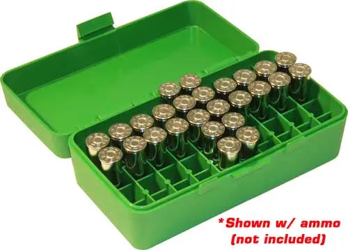 50-ROUNDS FLIP TOP STYLE GREENMTM AMMO BOX 44RM/41RM/45LC - American Ordnance