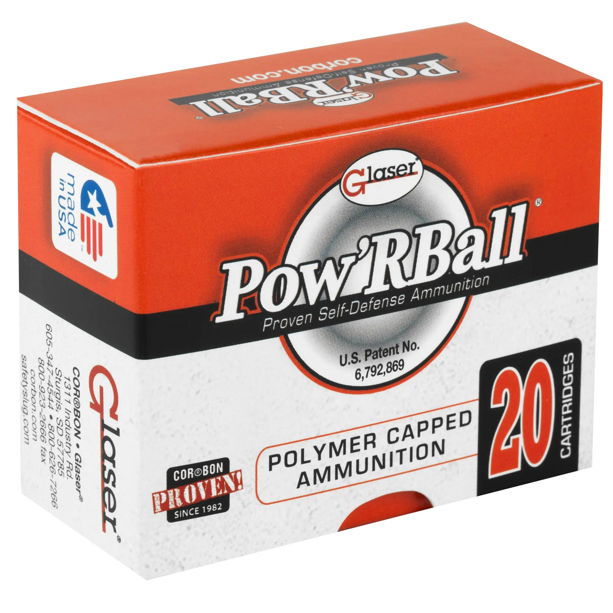 CORBON POW&#39;RBALL 32ACP 55GR 20/500 - American Ordnance