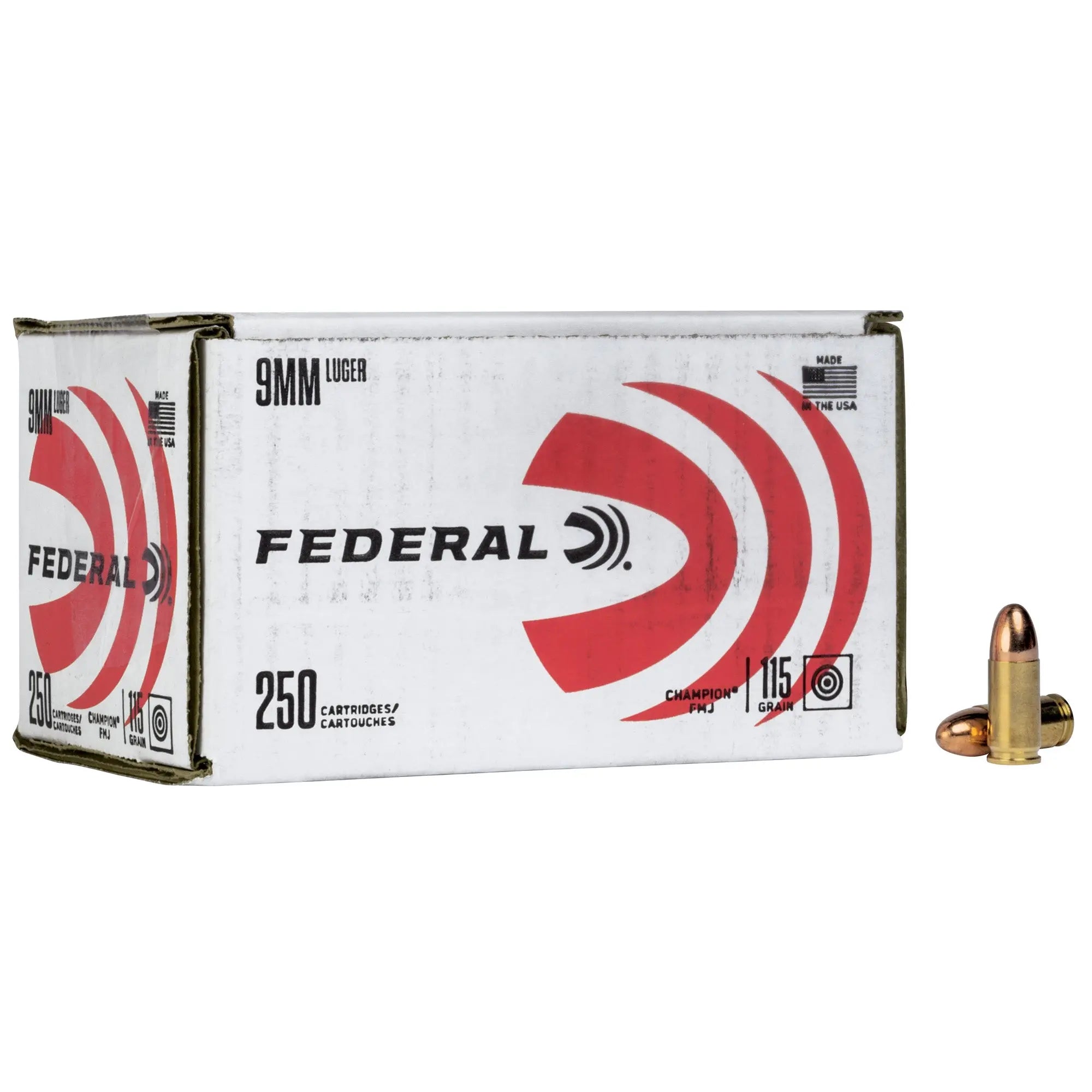 FED CHAMP 9MM 115GR FMJ 250/1000 - American Ordnance