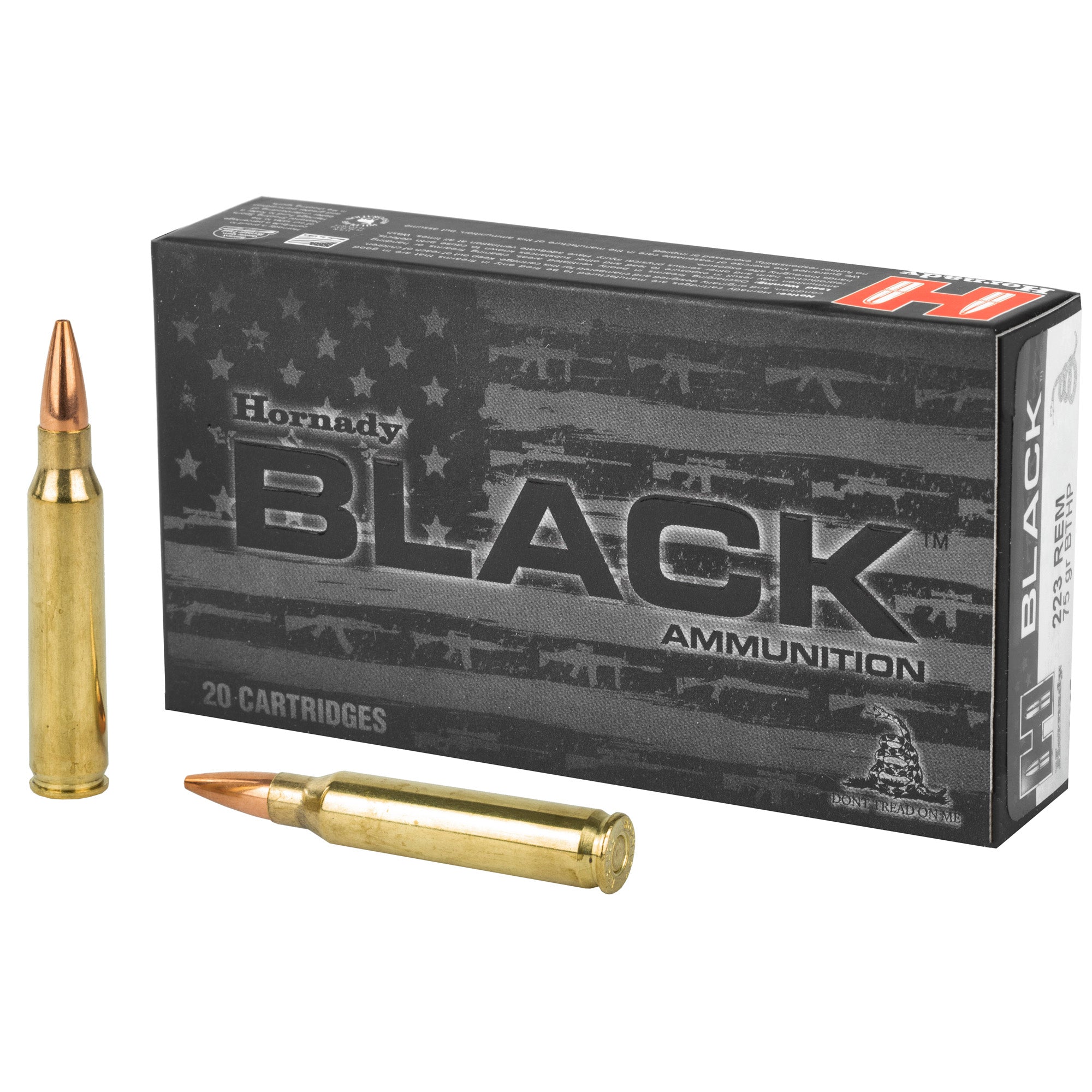 HRNDY BLACK 223REM 75GR BTHP 20/200 - American Ordnance