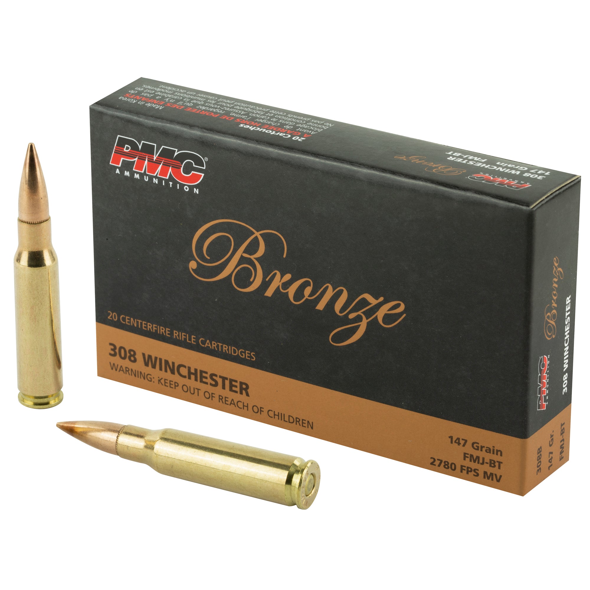 PMC BRNZ 308WIN 147GR FMJ 20/500 - American Ordnance