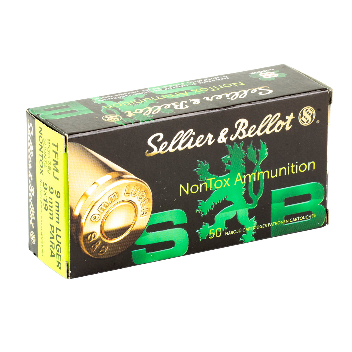 S&amp;B NON TOX 9MM 115GR TFMJ 50RD