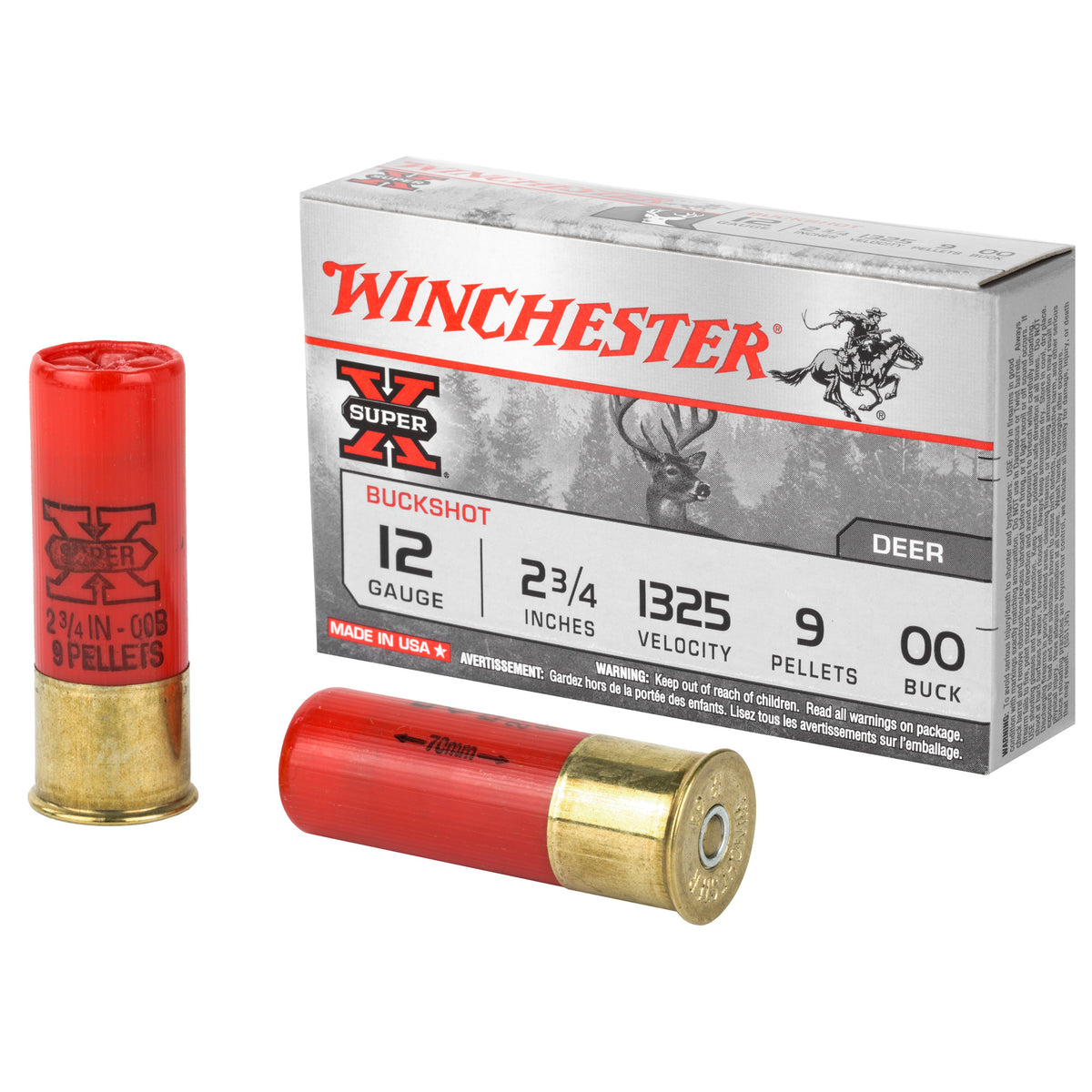 WINCHESTER SUPER-X 12GA 2.75 00BK 9PEL 5RD