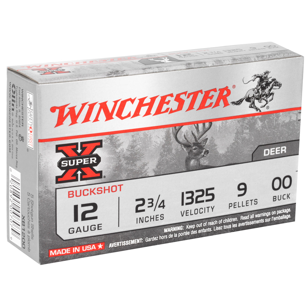 WINCHESTER SUPER-X 12GA 2.75 00BK 9PEL 5RD