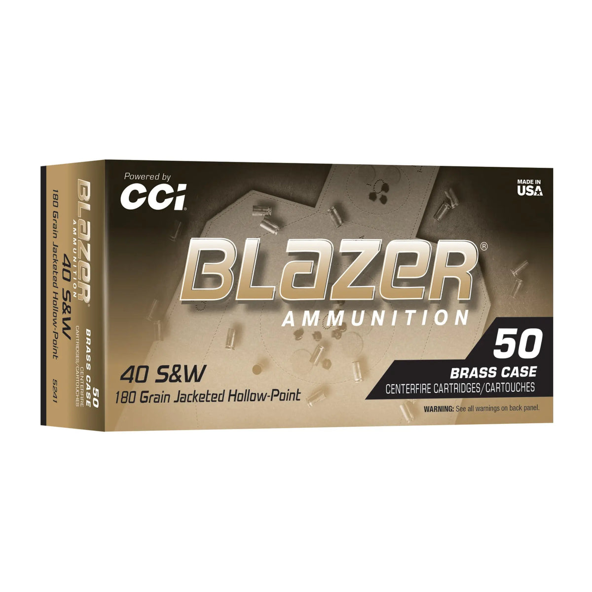 BLAZER BRASS 40S&amp;W 180GR JHP 50/500 - American Ordnance