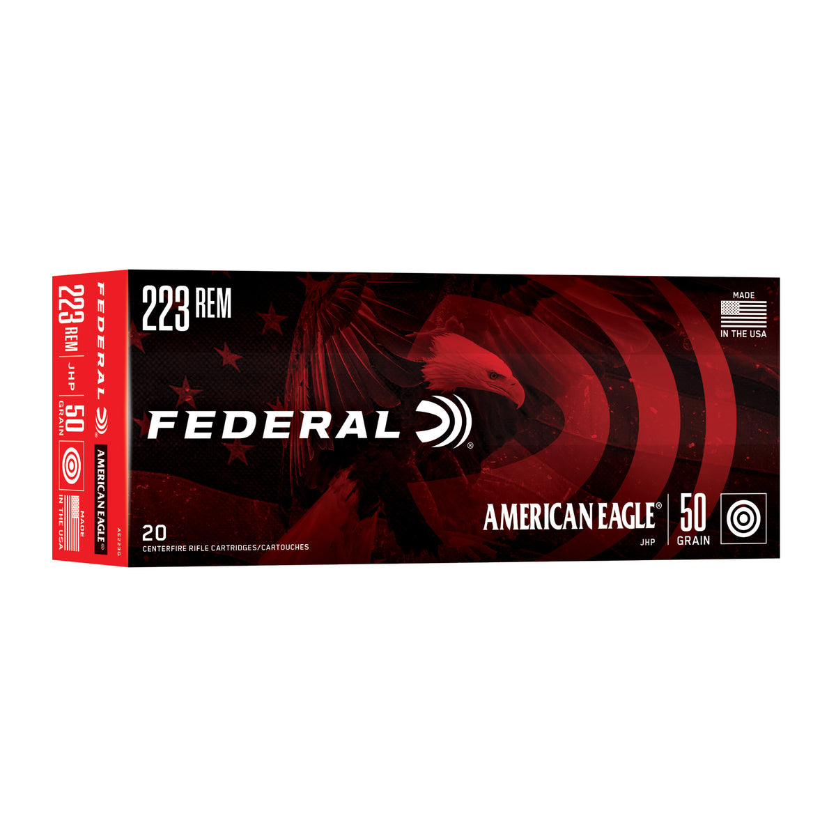 FED AM EAGLE 223 REM 50GR JHP 20/500 - American Ordnance