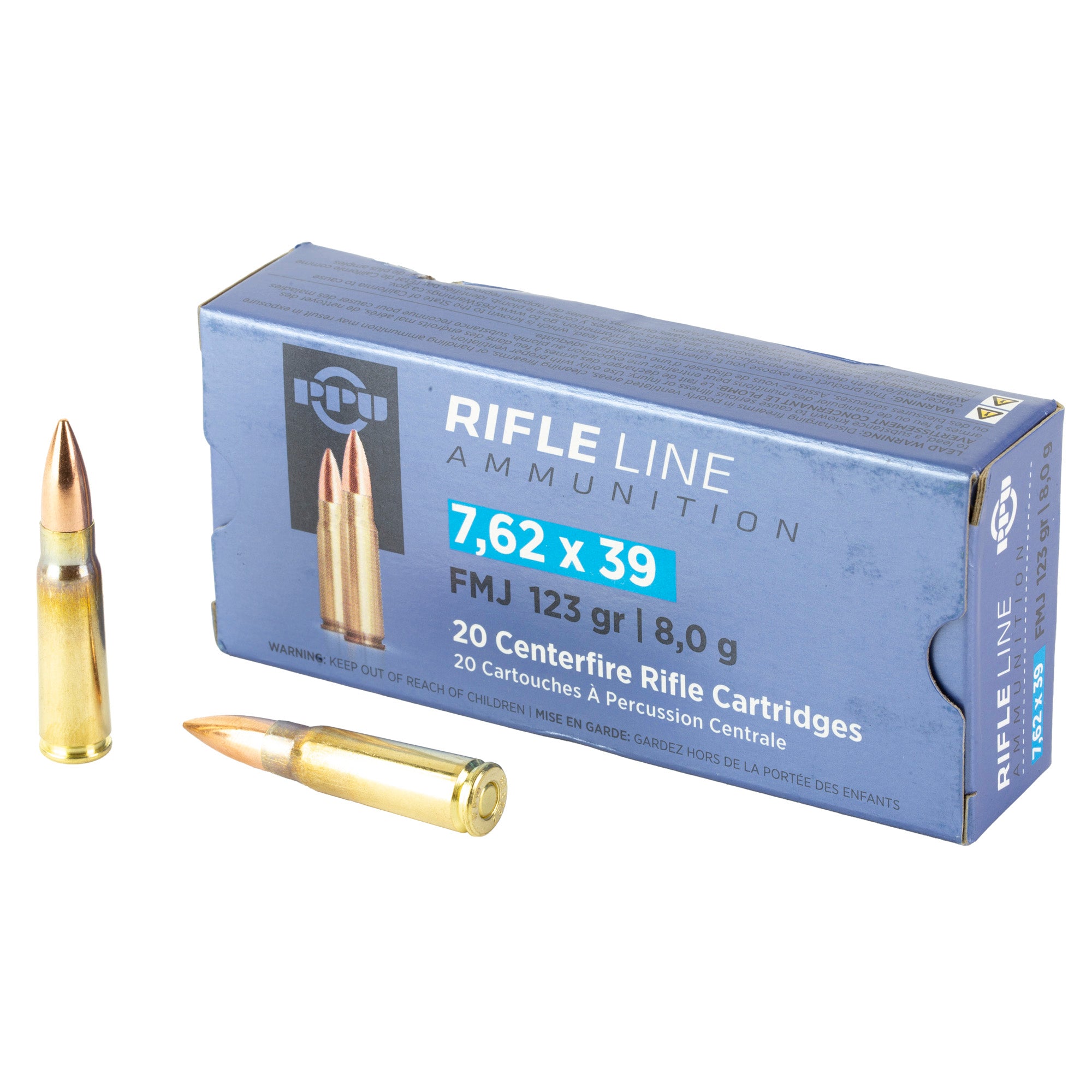 PPU 7.62X39 FMJ 123GR 20/1000 - American Ordnance