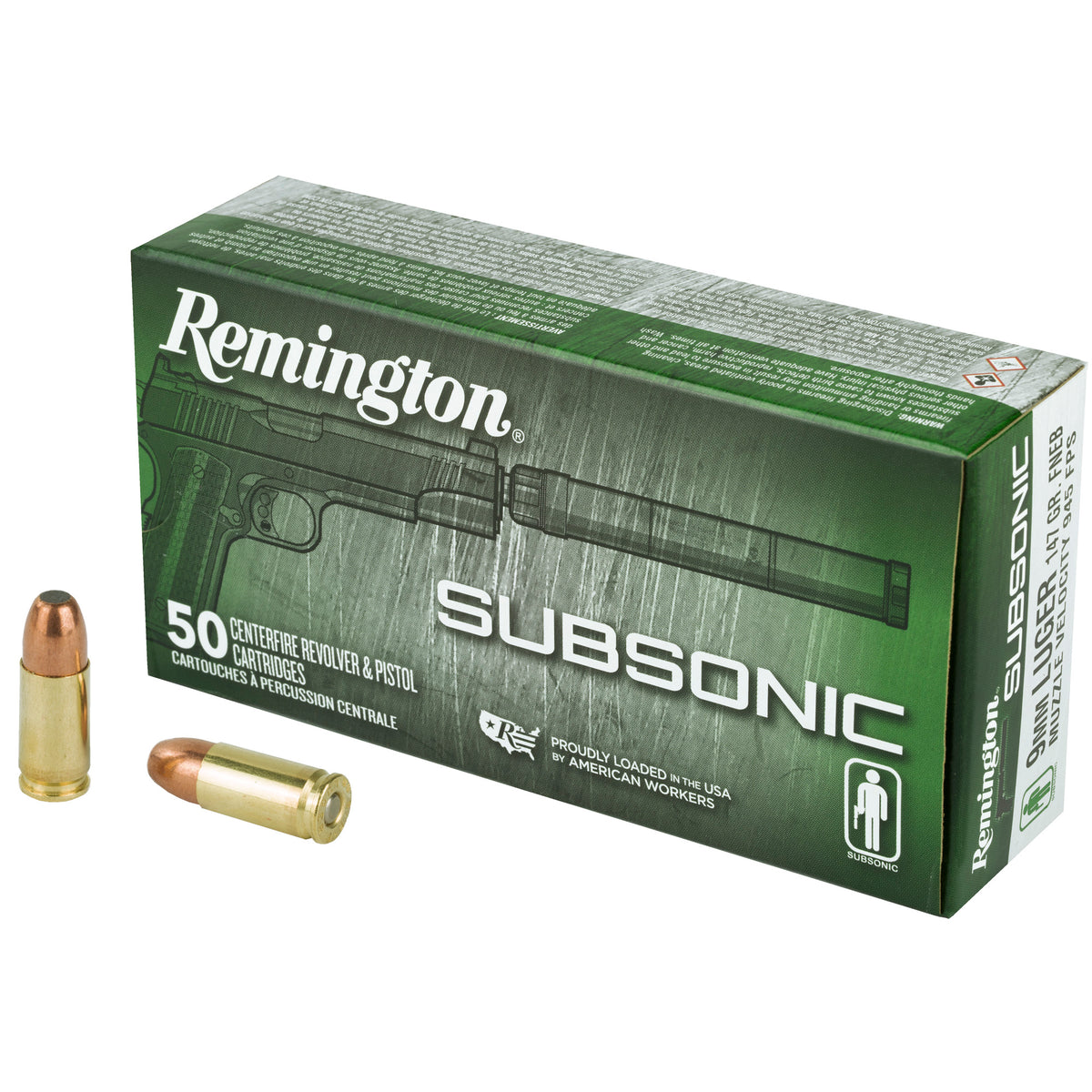 REM SUBSONIC 9MM 147GR 50/500 - American Ordnance