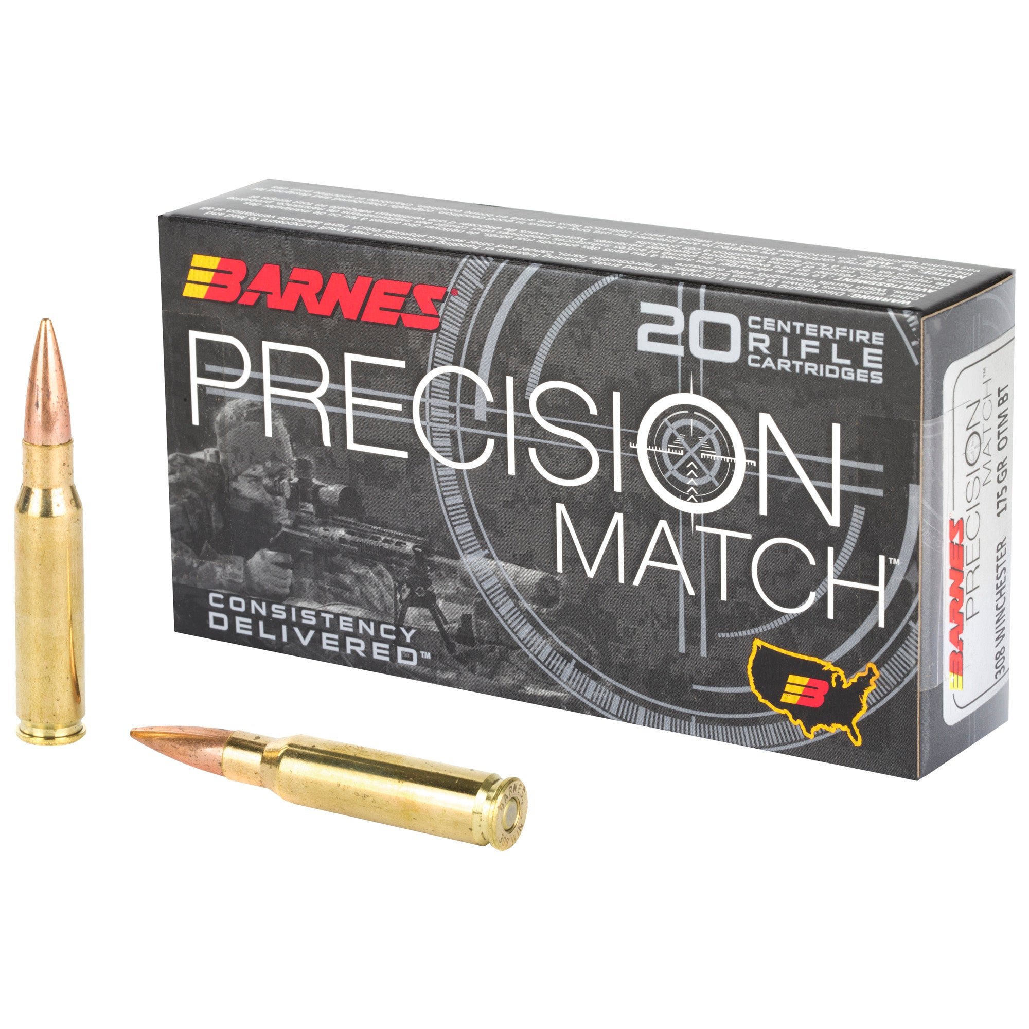 BARNES PREC MTH 308WIN 175GR 20/200 - American Ordnance