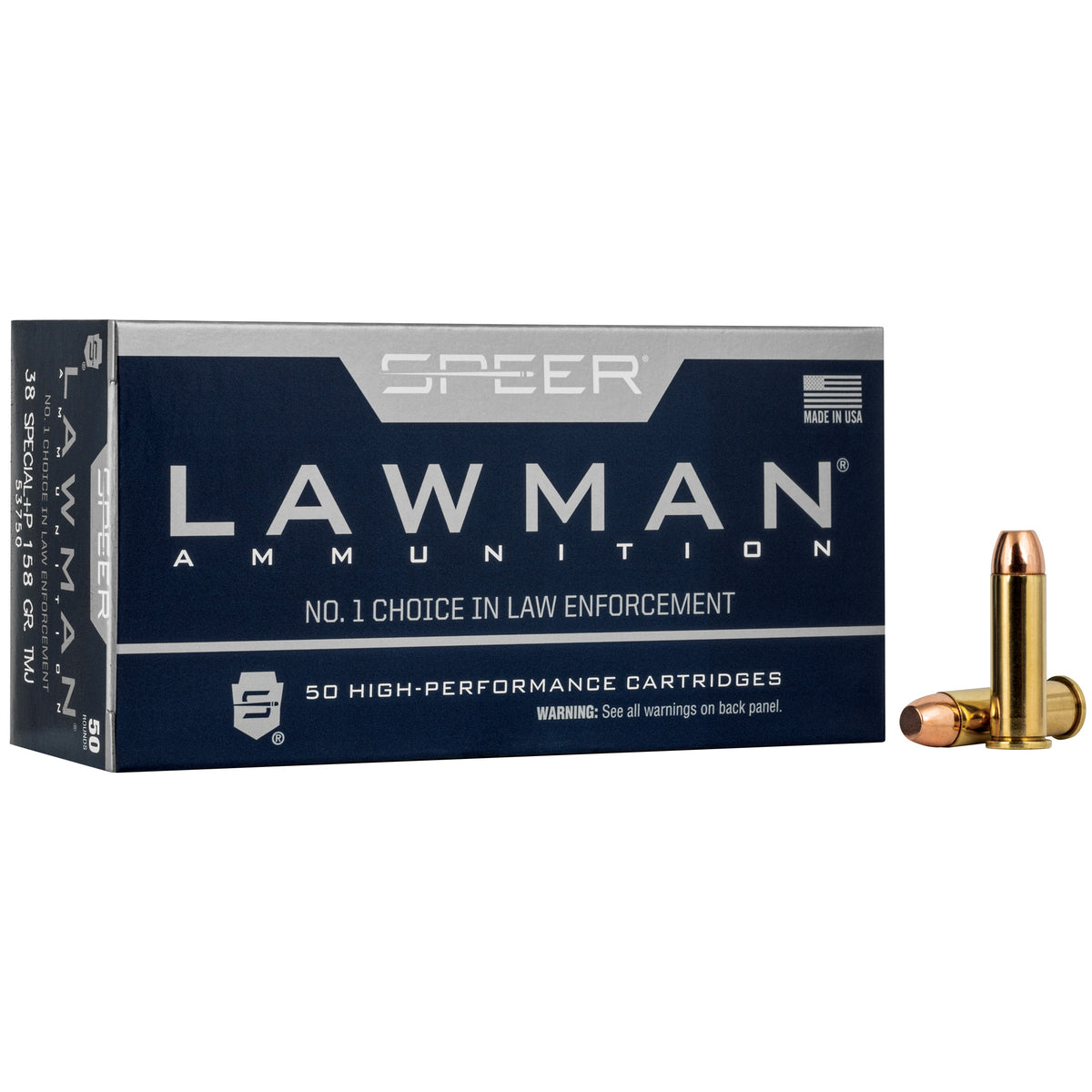 SPEER LAWMAN 38SPL+P 158GR TMJ 50RD