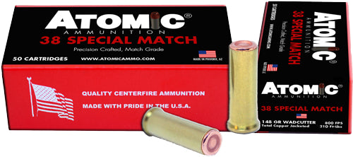 COPPER PLATE HBWC 50RD 10BX/CSATOMIC 38 SPECIAL MATCH 148GR - American Ordnance