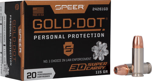 115GR GDHP 20RD 10BX/CSSPEER GOLD DOT 30 SUPER CARRY - American Ordnance