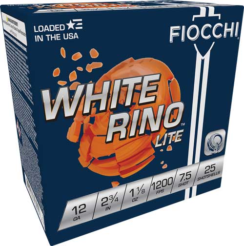 1-1/8OZ #7.5 1200FPS 250RD CASFIOCCHI WHITE RINO 12GA 2.75&quot; - American Ordnance