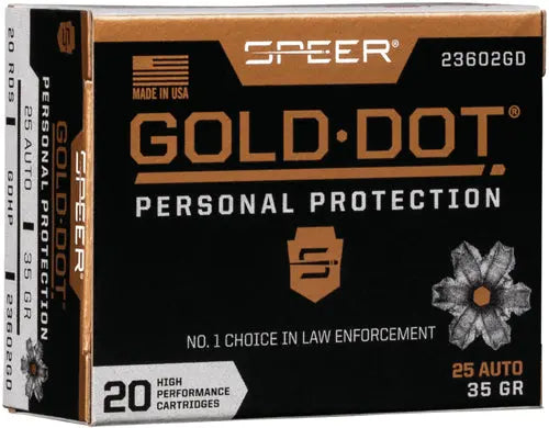 GDHP 20RD 10BX/CSSPEER GOLD DOT 25 ACP 35GR - American Ordnance