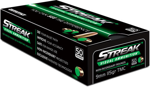 GREEN STREAK 50RD 20BX/CSAMMO INC 9MM LUGER 115GR TMC - American Ordnance