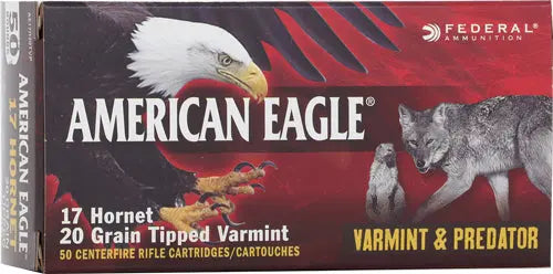 TIPPED VARMINT 50RD 10BX/CSFEDERAL AE 17 HORNET 20GR - American Ordnance