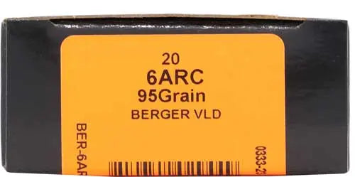 95GR BERGER VLD 20RD 25BX/CSHSM TROPHY GOLD 6MM ARC - American Ordnance