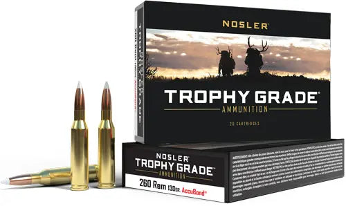 130GR ACCUBOND 20RD 10BX/CSNOSLER TROPHY GRADE 260 REM - American Ordnance