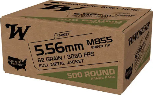 GREENT TIP 1000RD CASE LOTWINCHESTER USA 5.56X45 62GR - American Ordnance