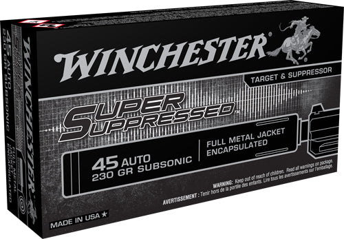 45 ACP 230GR FMJ 50RD 10BX/CSWINCHESTER SUPER SUPPRESSED - American Ordnance