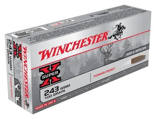 100GR POWER POINT 20RD 10BX/CSWINCHESTER SUPER-X 243 WSSM - American Ordnance