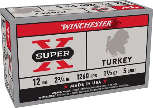 2.75&quot; 1-1/2OZ #5 10RD 10BX/CSWINCHESTER SUPER-X TURKEY 12GA - American Ordnance
