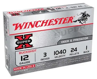 #1 BUCK 24 PELLETS 5RD 50BX/CSWINCHESTER SUPER-X 12GA 3" - American Ordnance