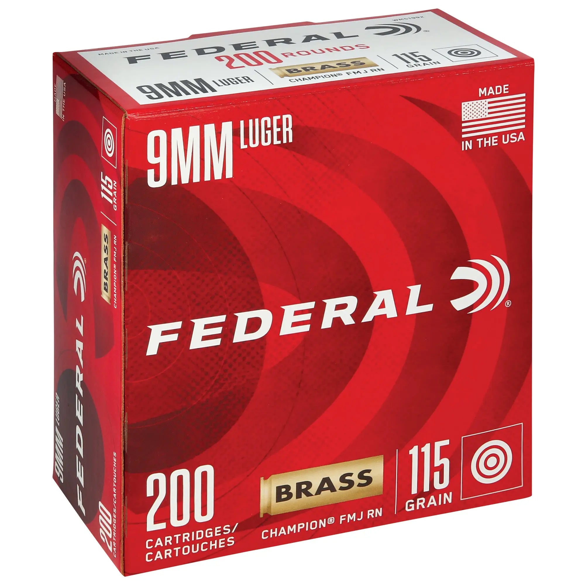 FED CHAMP 9MM 115GR FMJ 200/1000 - American Ordnance