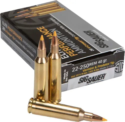 VARMINT/PREDATOR 20RD 10BX/CS<SIG 22-250 REM 40GR ELITE - American Ordnance