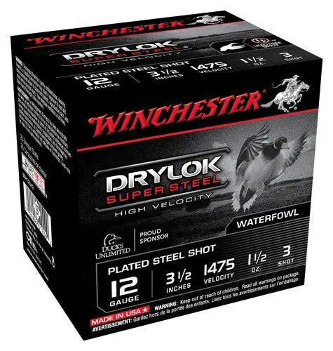 1-1/2OZ #3 1475FPS 25RD 10B/CSWINCHESTER DRYLOK 12GA 3.5" - American Ordnance